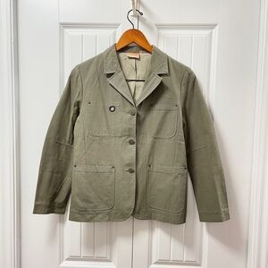Vintage Due G Collared Coated Canvas Jacket